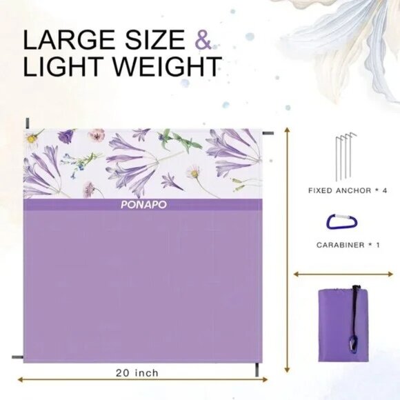 Big Beach Blanket for 1-4 adults Sandproof Waterproof 79"x79" - Picture 4 of 6